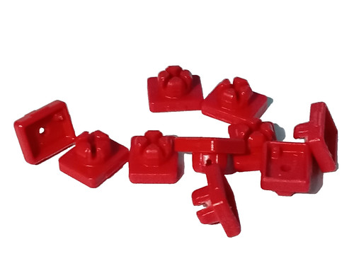 Playmobil x10 red connectors - red,